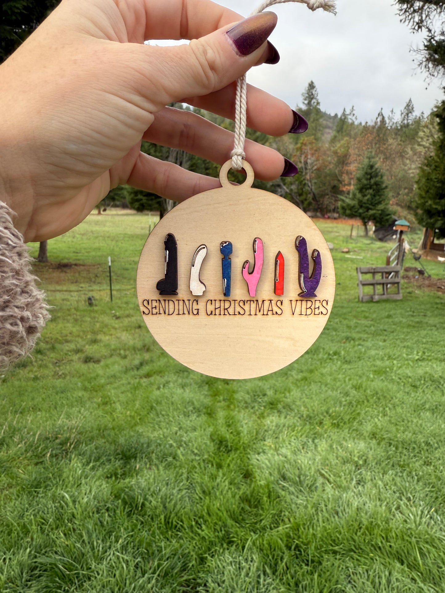 Sending Christmas Vibes Ornament