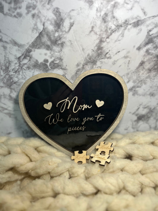Mothers Day Heart Extra Puzzle Pieces