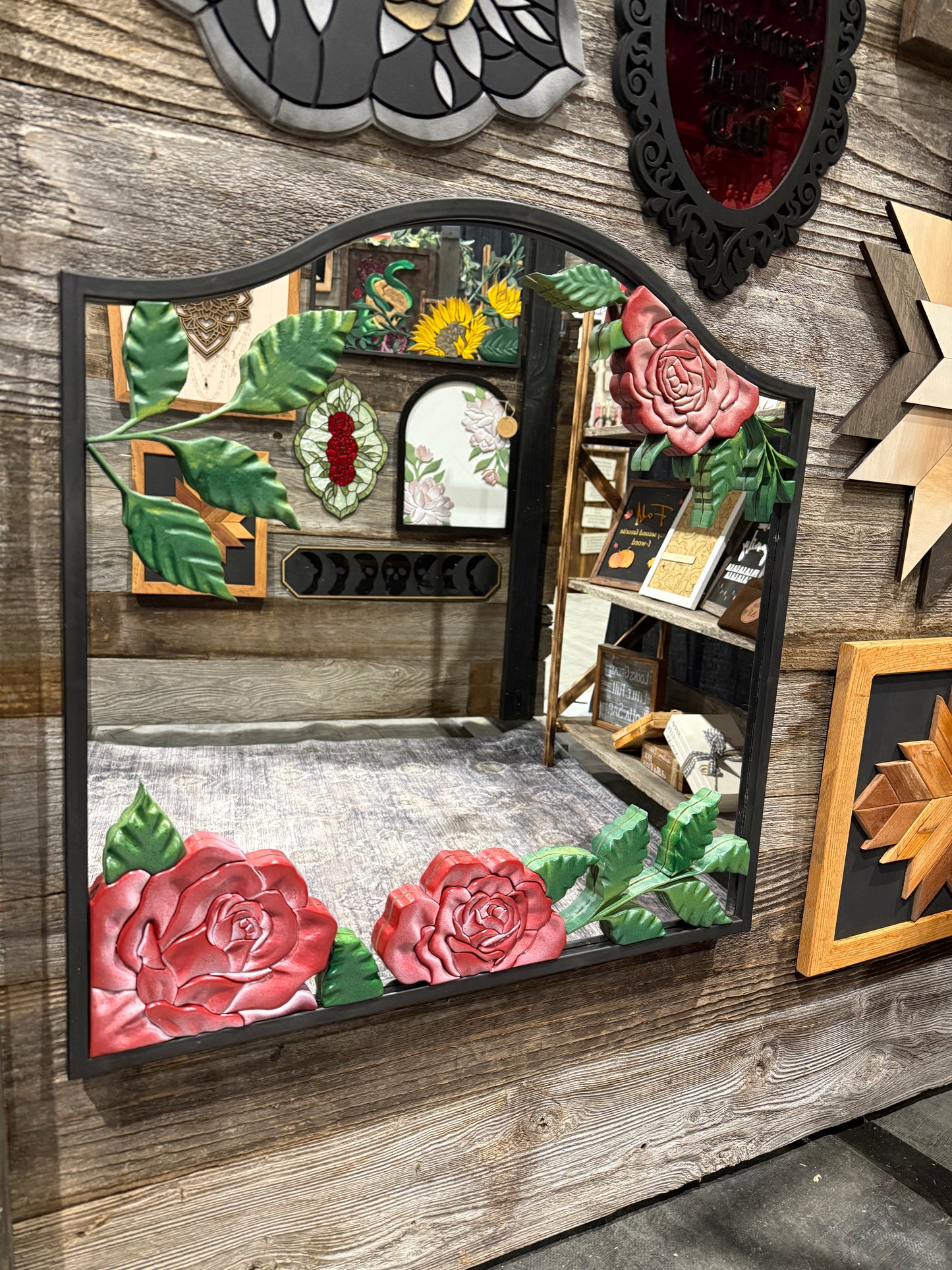 Rose Scrolled Mirror