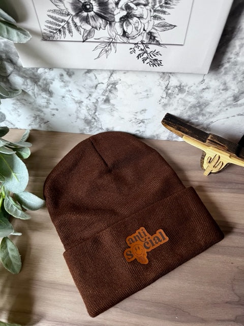 Antisocial Brown Beanie image 0